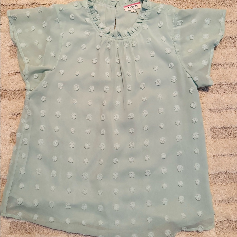 ANDREE BY UNIT Mint Ruffle Blouse